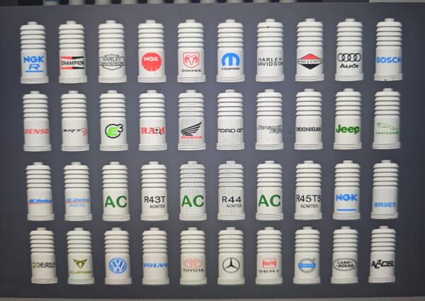 3D Printed Spark Plug Lamps a Piece